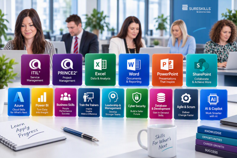 Our team working with educational course icons